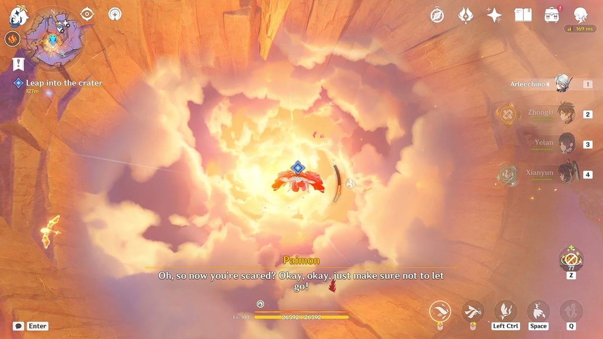 Entering the Great Volcano of Tollan through its crater
